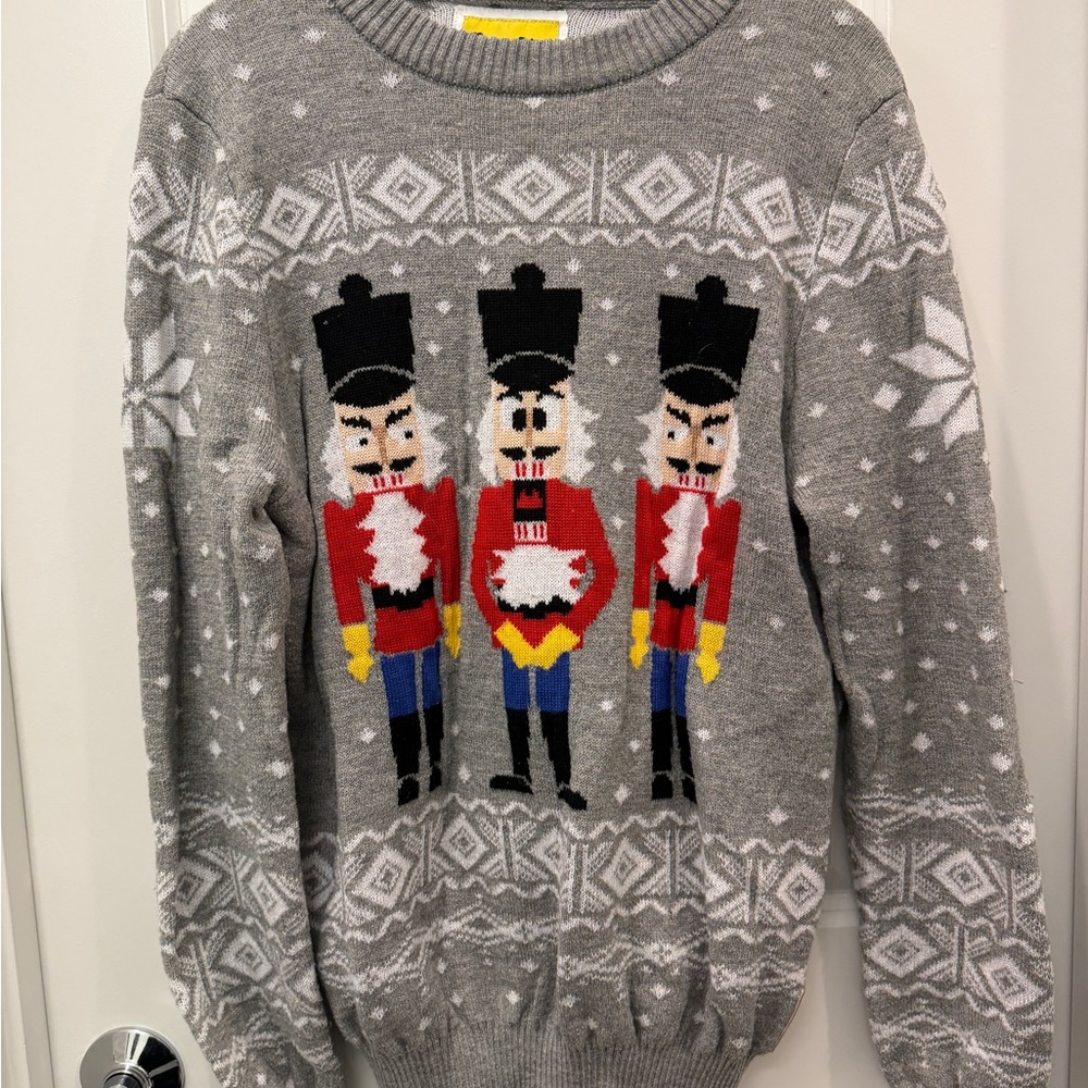 Tipsy Elves Gray Nutcracker Crewneck Sweater